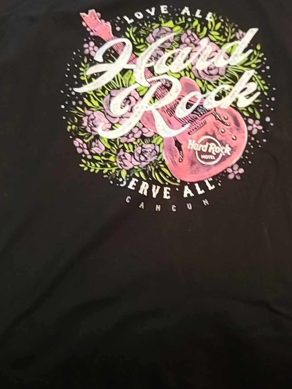 Hard Rock Kids' Black Graphic Tee with Pink Guitar